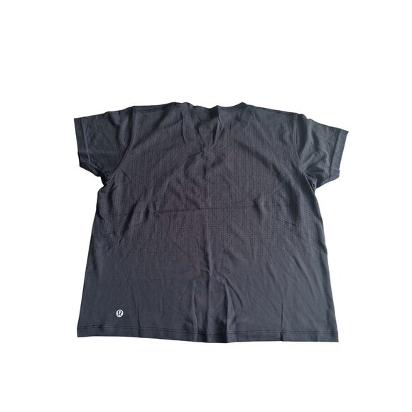 LULULEMON Black Workout Short Sleeve Top Size 8 - Picture 2 of 3